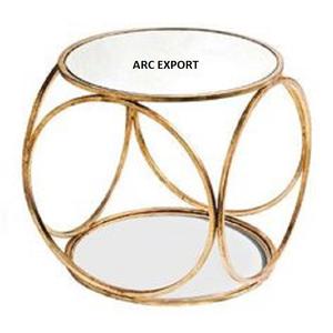 Luxueuse table d'appoint d'intérieur avec support en or et dessus en verre transparent Table d'appoint décorative pour hôtel et maison fournisseurs de gros - Product Image 4