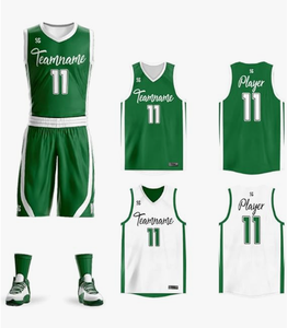 ชุดบาสเก็ตบอลแบบกลับด้านได้สำหรับผู้ชายและเยาวชน พิมพ์ชื่อและหมายเลขส่วนตัว ชุดกีฬา ไซส์ใหญ่ - Product Image 1