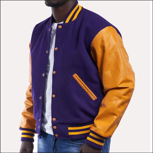Veste universitaire personnalisée de haute qualité à prix de gros Vestes pour femmes de qualité supérieure avec manches et corps en cuir Letterman - Product Image 6