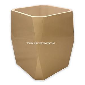Set Of 2 Gold Plated Brass Indoor Home and Office Clean <b>Waste</b> <b>Bin</b> Trendy New Arrival Admirable Design Garbage <b>Waste</b> <b>Bin</b> Supply - Product Image 4