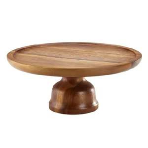 Stylish High Quality Wooden Cake Serving Stand with Gold Metal Floral Cake Holder for Decoration Elegant Cake Tools - Product Image 1
