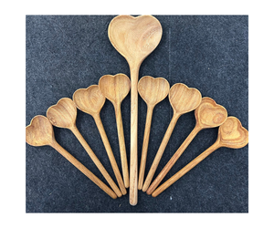ราคาโรงงานเป็นมิตรกับสิ่งแวดล้อมสร้างสรรค์รูปหัวใจช้อนไม้ไผ่ชุดอุปกรณ์ทําอาหาร - Product Image 1