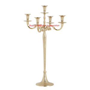 Candélabre de table élégant à 5 bras en métal dernier support de bougeoir décoratif pour la maison pour les mariages et la décoration de Noël - Product Image 6