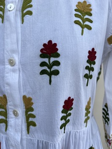 เดรสแม็กซี่ปักลายทำมือ100% ผ้าฝ้ายโบฮีเมียนสำหรับผู้หญิง - Product Image 5