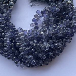 4mm 6mm 8mm pierre naturelle bleue Iolite facettée coupe Briolette larme gouttes perles pour la fabrication de bijoux vente en gros pierre précieuse en ligne bricolage - Product Image 4
