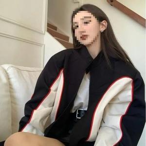 Veste bomber moto oversize pour femme Hirigin, veste en simili cuir, fourrure en cachemire, fermeture éclair, veste de motard pour le printemps - Product Image 3