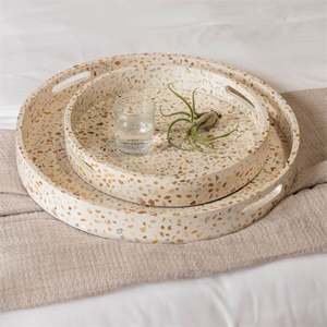 Colección actualizada Bandejas de comedor de comida Decoración Capiz Shell Bandeja Accesorios para el hogar - Product Image 6