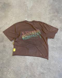 เสื้อยืดผ้าฝ้าย100% โอเวอร์ไซส์240g ออกแบบได้ตามที่ต้องการสำหรับทุกเพศเสื้อยืดลายผ้าถักสีพื้น - Product Image 6