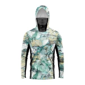 High Quality Men's Fishing Hoodie UPF 50 Custom Logo Breathable Waterproof Quick Dry Long Sleeved Hood <b>Neck</b> <b>Gaiter</b> - Product Image 4