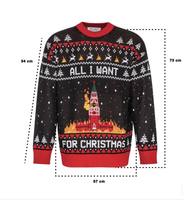 Ensemble pull et chaussettes de Noël pour homme FNJIA, noir et rouge, tricot jacquard, pull pour femme, renne, flocon de neige, vente en gros OEM pour les fêtes