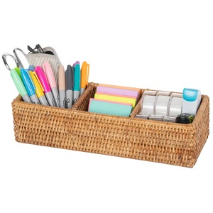 Cesta Rectangular de Ratán Artex Green Earth con Divisores para Café, Hecha a Mano, Ecológica, Moderna, Multiusos, Fabricada en Hanói - Product Image 1