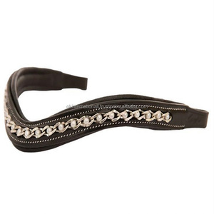 Correa de cuero genuino para cejas de caballo, cadena de cristal de perlas blancas en espiral de nuevo diseño, en todos los tamaños y colores personalizados, banda ostentosa para cejas - Product Image 2