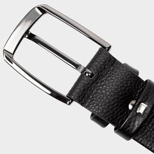 เข็มขัดลำลองสำหรับผู้ชายหนังวัวแท้พร้อมหัวเข็มขัดเหล็กล่าสุดจากนักออกแบบ - Product Image 6