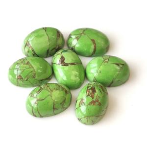 Cabujón ovalado turquesa de cobre verde 3x5mm-20x30mm Piedra preciosa natural suelta con parte posterior plana para la fabricación de joyas Precio al por mayor - Product Image 5
