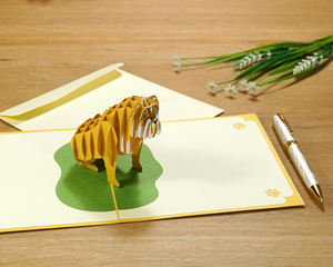 Bulldog personalizado 3D popup Animal a feliz cumpleaños Tarjetas de felicitación de Vietnam HMG proveedor - Product Image 3