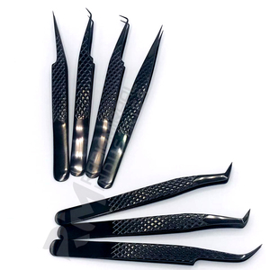 RMI Pince à cils à pointe en fibre de logo personnalisé Marque privée Pince à cils Pointe en fibre de plasma noire Outil de maquillage de beauté - Product Image 6