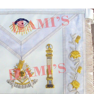 El mejor Material bordado a mano Masonic Grand Past Masters White Delantal Masonic Regalia Delantal - Product Image 3