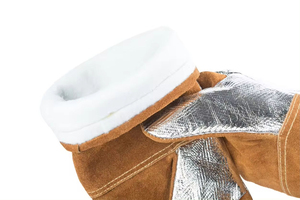 Gants de soudage TIG en cuir de chèvre de qualité supérieure pour la sécurité industrielle, paume en cuir grainé, cuir fendu, manchette longue, résistants à la chaleur - Product Image 6