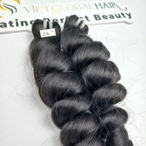 มัดผมมนุษย์ลอนหลวมธรรมชาติผมลอนแบบสองชั้นทำจากเวียดนาม - Product Image 1
