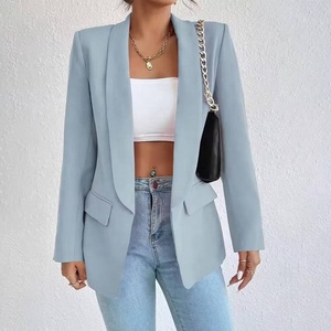 Blazer Homme Slim Fit à Col V, Simple Boutonnage, Manches Longues, Couleur Unie, Veste Décontractée Anti-Plis, Couleurs Personnalisables, Polyester - Product Image 5