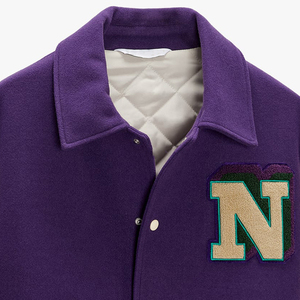 Wholesale Custom Woolen Leather Varsity Jackets <b>Stand</b> Winter High Street <b>Work</b> Style Chenille Embroidery Heated Features Men's - Product Image 6