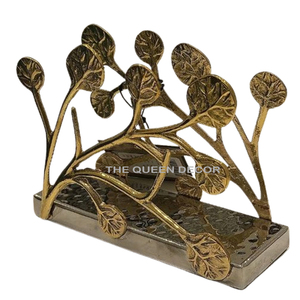 Les plus exigeants en aluminium métal unique en forme de feuille fini or porte-serviettes dessus de table accent de maison de luxe - Product Image 1