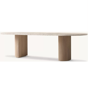 <span class=keywords><strong>Tavolo</strong></span> da Pranzo Moderno di Lusso con Piano in Marmo Naturale e Base in <span class=keywords><strong>Legno</strong></span>, Colore Personalizzabile per Sala da Pranzo - Product Image 5