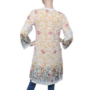 Women's Net Embroidered 2 Piece <b>Top</b> - White & Yellow - Product Image 3