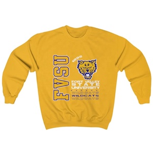 FVSU Wildcats añadir cualquier bordado personalizado cuello redondo manga larga oro y colores personalizados ropa universitaria sudaderas con capucha - Product Image 1