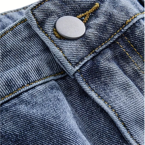 2026 Men'S Street Style Canvas High Waist <b>Button</b> <b>Fly</b> Shorts Frayed Hem Regular Fit HIGH STREET Non-Stretch Fabric Quick Dry - Product Image 4
