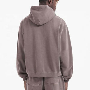 เสื้อฮู้ดซักกรดของผู้ชายขายดี400gsm ผ้าฝ้าย100% ใหญ่โอเวอร์ไซส์ซิปไซส์ XS พิมพ์ลายได้ตามต้องการ - Product Image 2