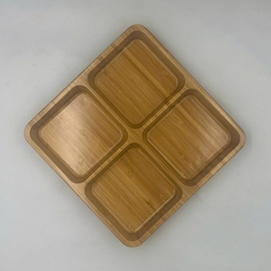 Plateau de service de luxe en bambou 23x23x3 cm Portable et léger avec finition peinte durable pour la restauration Made in Vietnam - Product Image 4