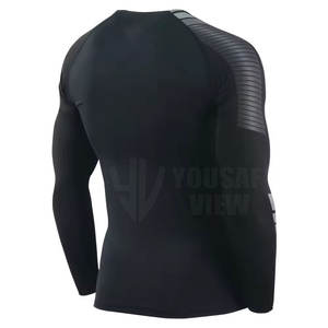 Superventas Hombres Rash Guard Spandex Poliéster Hecho Mens Workout Rash Guard Para la venta - Product Image 2