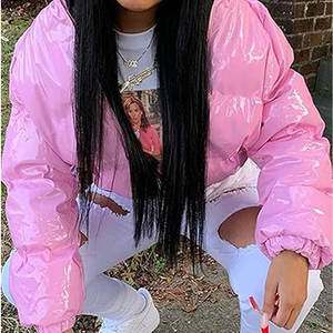 Chaqueta Corta Acolchada para Mujer, Chaqueta Corta con Cierre Brillante para Invierno, Abrigo Acolchado Ligero y Cálido para Clima Frío - Product Image 2