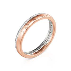 แหวนแต่งงานเพชรแบบสองสี Jeulia Je T'aime ประดับเพชรสำหรับผู้หญิง - Product Image 2