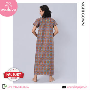 Personnalisé 100% coton fait robe de nuit pour femmes longue robe de nuit vêtements de nuit de véritables acheteurs en gros - Product Image 6