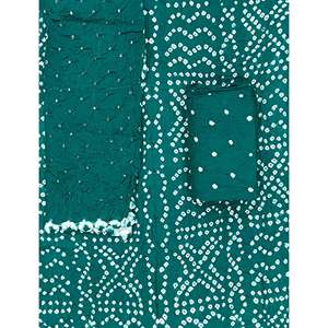 Ensemble de costume festif en coton non cousu pour femmes, style Bandhej - Product Image 1