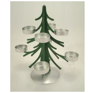 Ornements de Noël de bougeoir de lumière de thé d'arbre en métal X Mas pour la maison décorative - Product Image 1