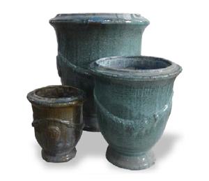 [Jason] vente en gros de poterie d'extérieur - Grands pots bleus émaillés - Pot en céramique de jardin d'extérieur - Fabricant de poterie vietnamien - Product Image 1