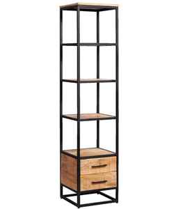 Modern Tall <b>Industrial</b> <b>Shelf</b> Unit Bottom Drawers Vertical Bookcase Open <b>Shelves</b> Space-Efficient Furniture Home Office Apartment - Product Image 2