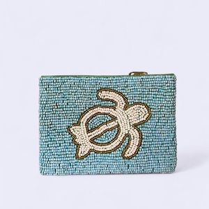 Porte-monnaie brodé à la main avec des perles de graines colorées, style vintage, broderie de perles de graines - Product Image 4