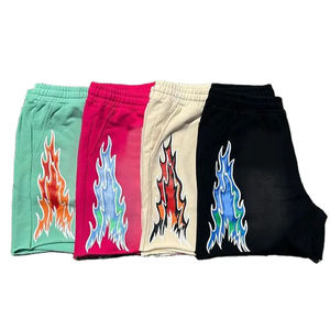 Haute qualité impression personnalisée coton surdimensionné éponge hommes Shorts Vintage lavé à l'acide en détresse bord coupé séchage rapide haute rue - Product Image 2