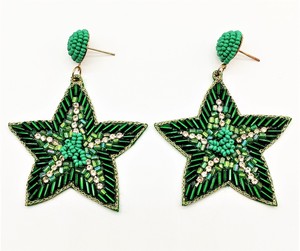 Comprar Merry Shine joyería de moda de Navidad en forma de copo de nieve pendientes de tuerca para las mujeres de fabricación india - Product Image 5