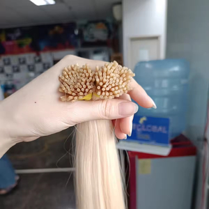 Rubio virgen camboyano y vietnamita I-Tip extensiones de cabello crudo Natural recto doble dibujado de Vietnam Color claro - Product Image 1