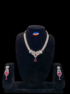 Conjunto de collar AD de fantasía floral y diamantes para compromiso de boda o presentaciones de regalo de aniversario - Product Image 4