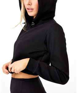 Directo de fábrica, sudaderas con capucha recortadas para mujer, sudadera con estampado de mujer, Top corto, sudaderas con capucha recortadas para mujer, 65% algodón, 35% poliéster - Product Image 2