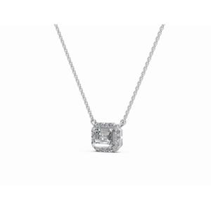 Colgante de Diamante con Halo de Esmeralda Radiante, 0.940 Ct, Cultivado en Laboratorio, Oro de 9 KT, 14 KT, 18 KT, Joyería al por Mayor, Proveedor OEM B2B - Product Image 6