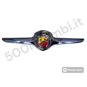 Calandre de voiture en métal chromé fermée Abarth FIAT 500 EPOCA MASCHERINA avec logo - Product Image 1
