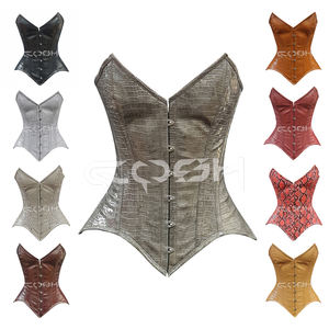 Olive Green Crocodile PVC <b>Corset</b> <b>Body</b> Shaping Overbust Bustier <b>Corsets</b> OEM/ODM Manufacturer | As Per Customer Demand - Product Image 5