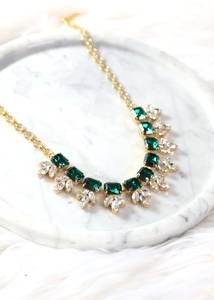 Collier de mariage indien avec émeraude Collier de mariée avec émeraude Collier ras du cou avec émeraude Collier du sud de l'Inde - Product Image 2